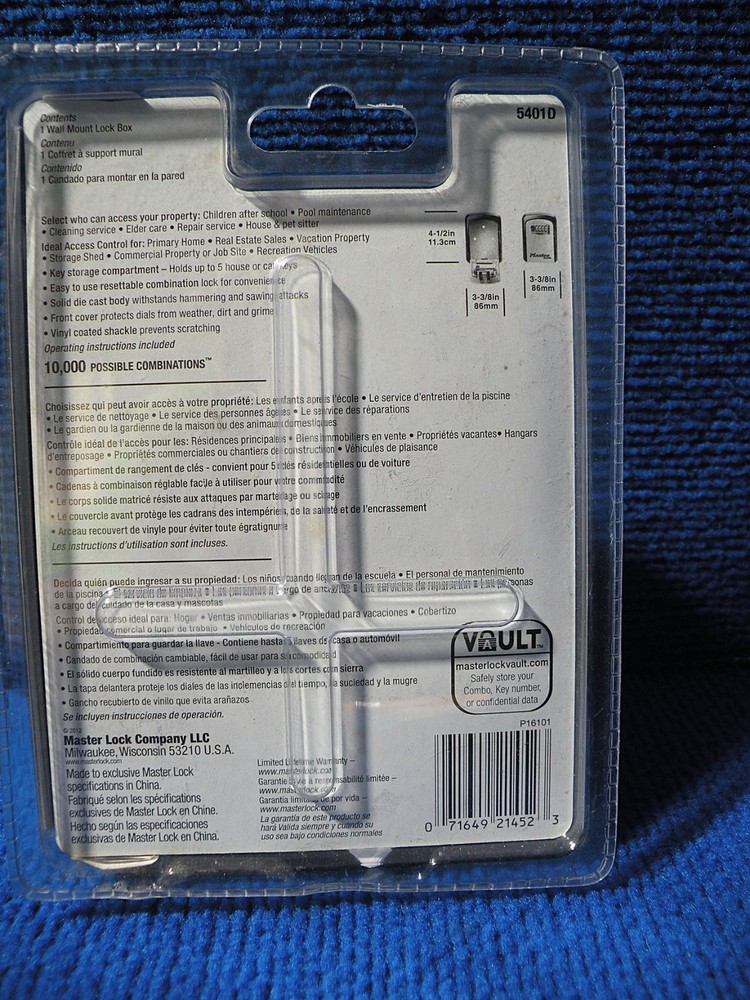 New Master Lock 5401D Wall Mount Combination Key Lock Box