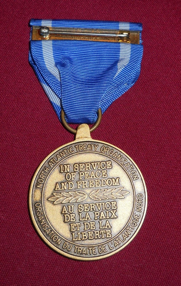 GENUINE NATO MEDAL RARE Variation Silver Solid Stripes Unknown Mission