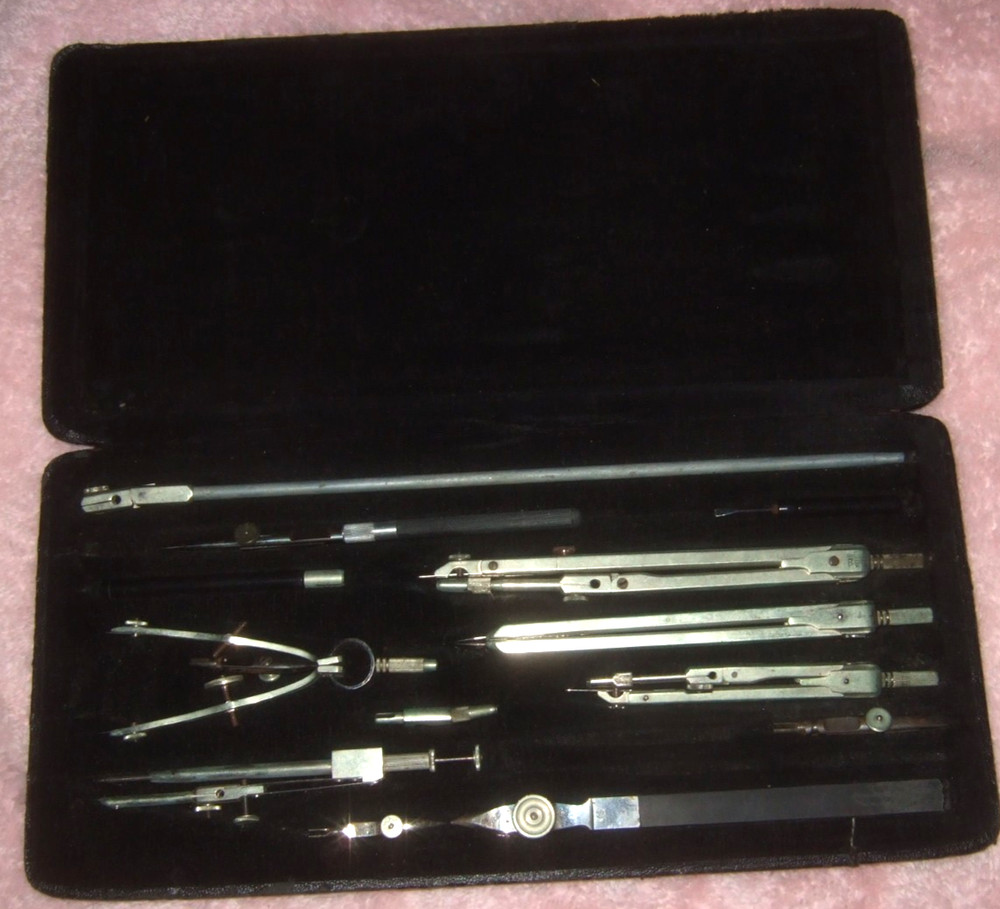 Vintage Drafting Set Berlin Germany Original Case