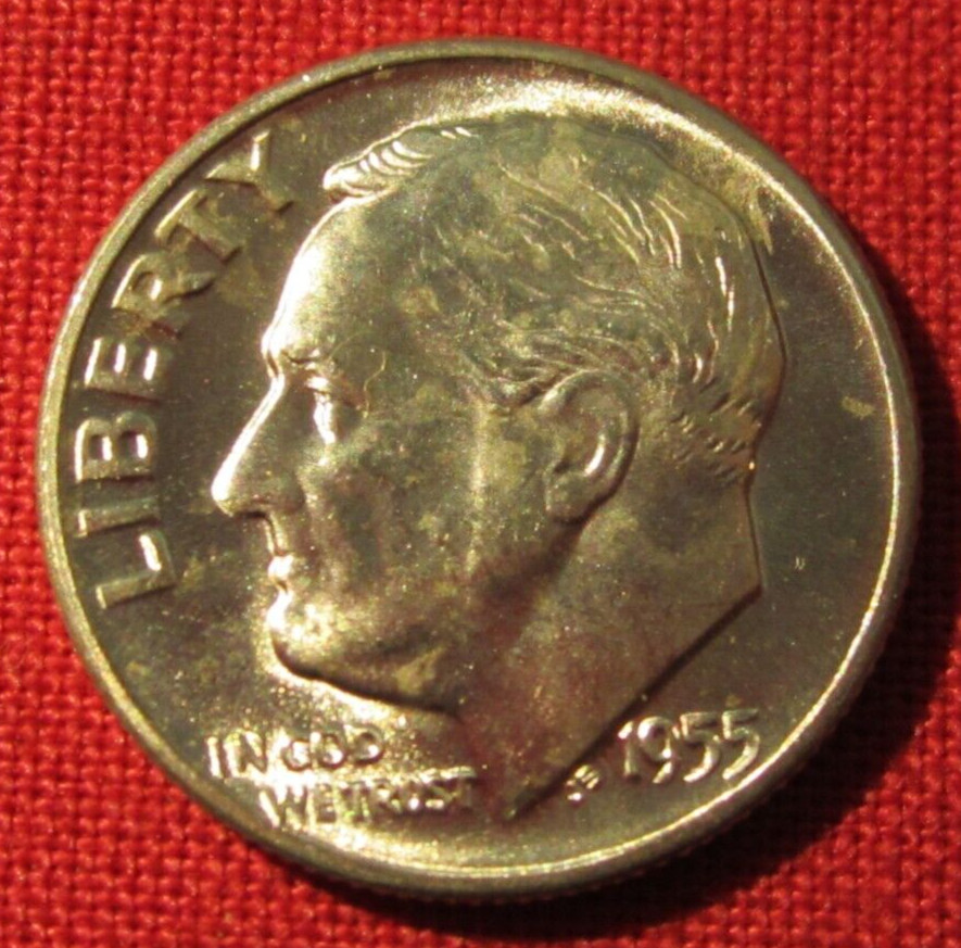 1955 D Roosevelt Silver Dime - Uncirculated