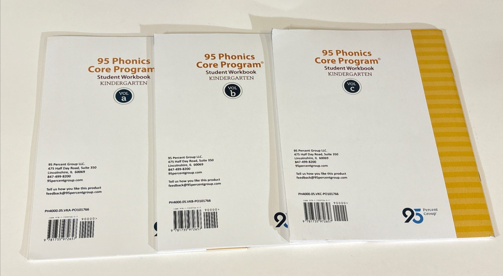 95% Group 95 Phonics Core Program Student Workbook Kindergarten Vol. A - C