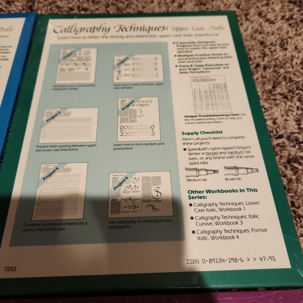 Vintage Calligraphy Techniques Workbooks Set of 4