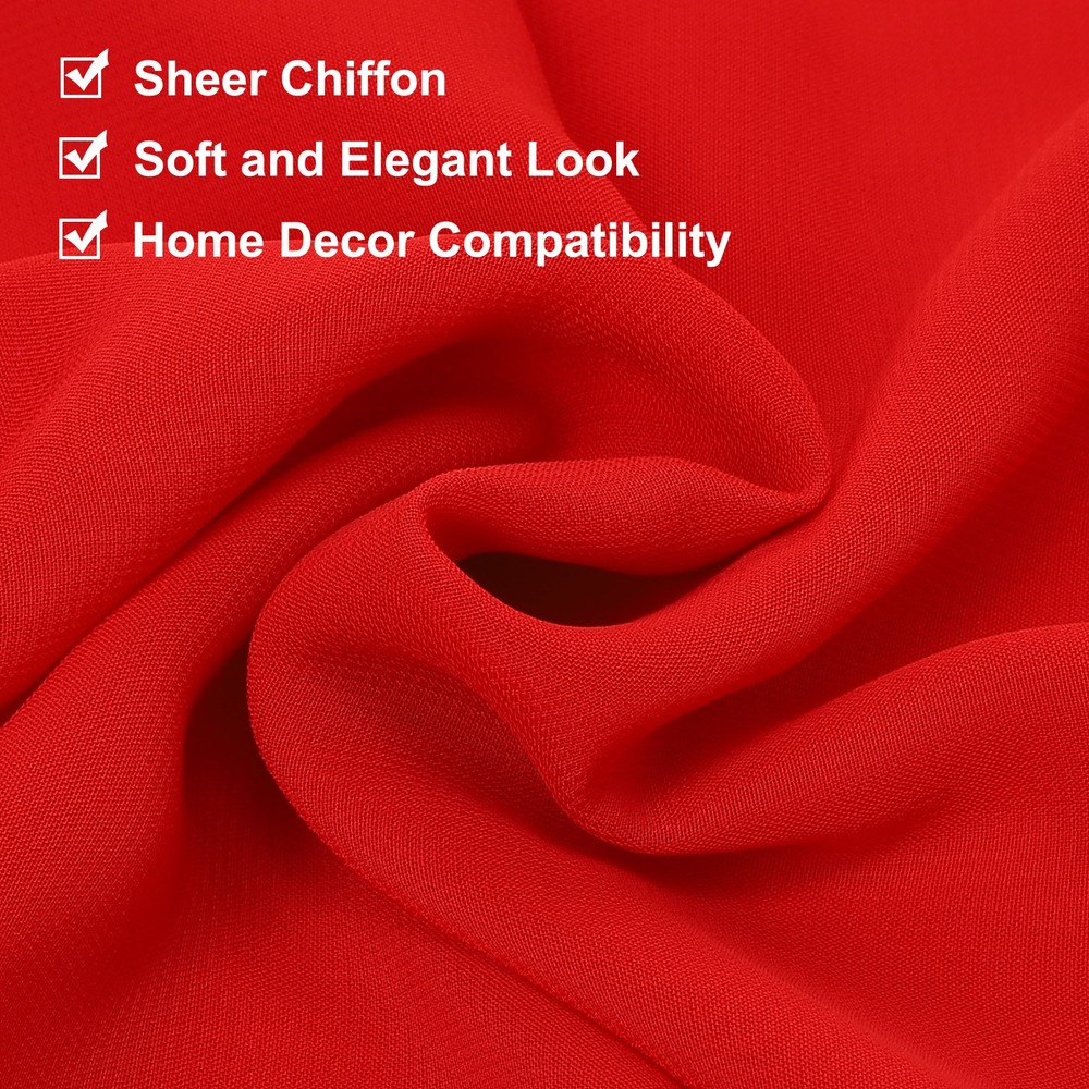 2 Pcs Red Chiffon Table Runner 27.5" x 118" Romantic Table Runner