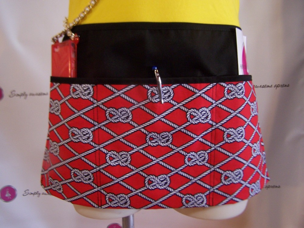 3 pocket waist aprons for servers assorted prints from solid to assorted prints