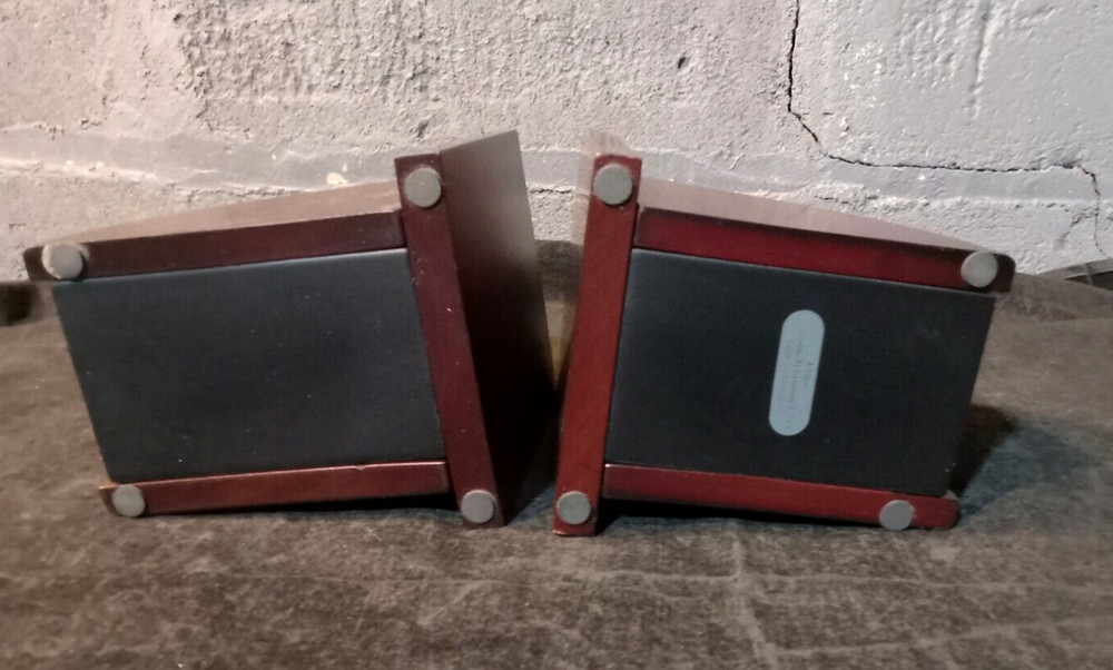 Eldon Solid Wood Mahogany With Black Accent Bookends