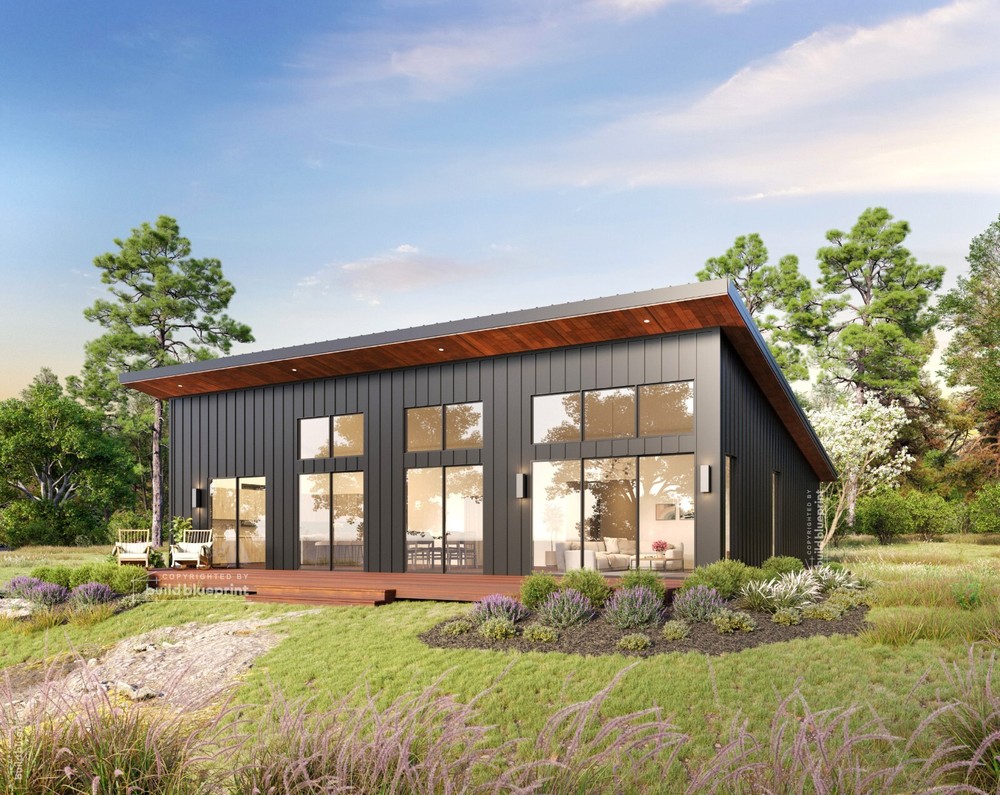 40x50 Lean Modern Cottage Custom Architectural Plans 2000SF - PDF Download