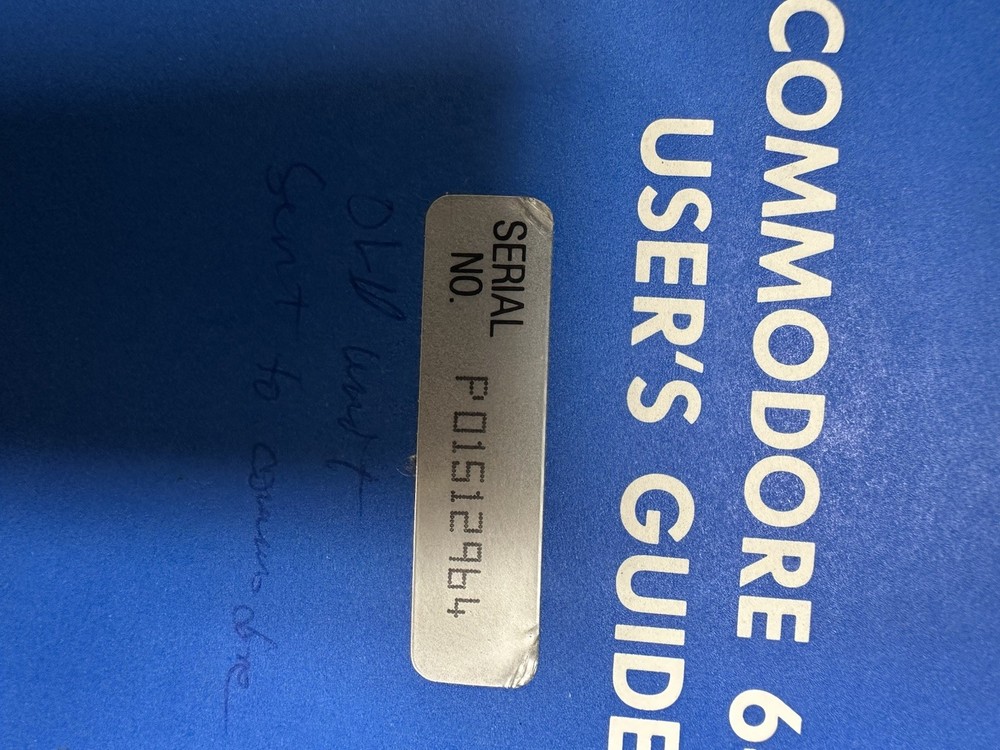 Commodore 64 Programmer's Reference Manual Serial Number