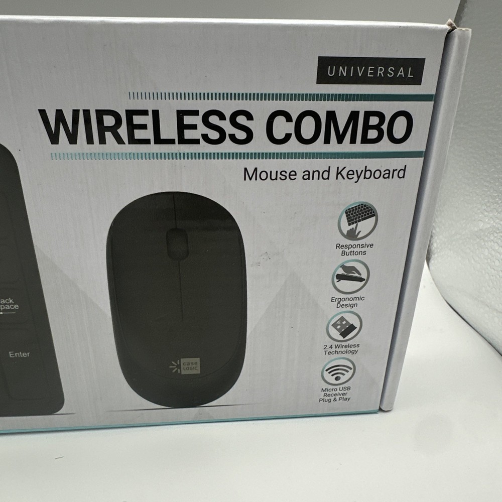 Case Logic Wireless Combo- Keyboard & Mouse - 2.4GHZ Black Slim Profile
