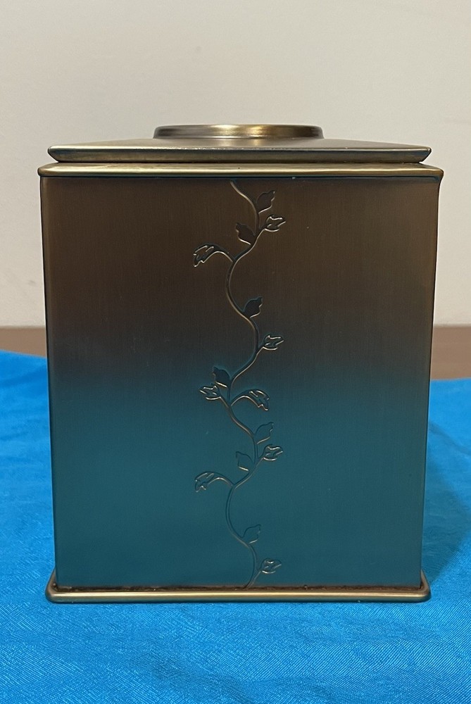 Brass Metallic Finish Tissue Box Cover by Thomas O'Brien