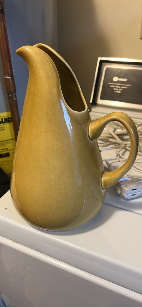 Russel Wright Chartreuse Ceramic Pitcher Mid-Century Modern Art Pottery  USA