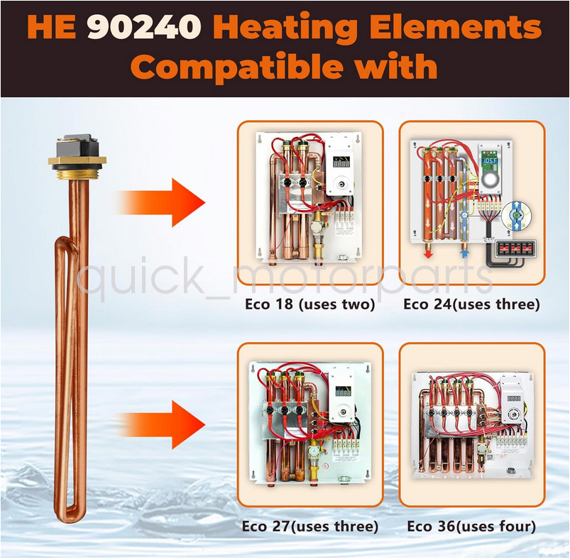New HE 90240 Replace for Ecosmart ECO 18 24 27 36, 9KW 240V Water Heater Element