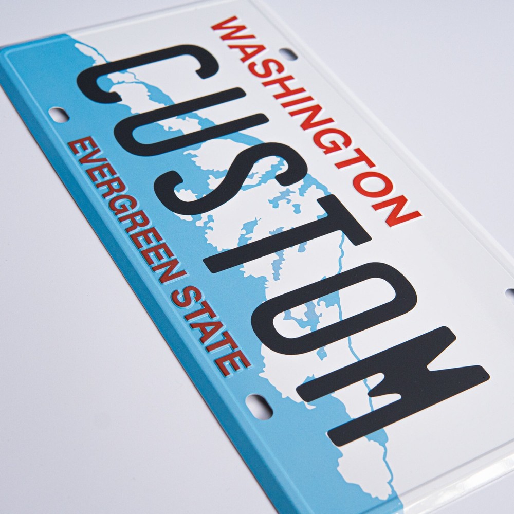 Personalized Washington State License Plate - Embossed Metal & Custom Lettering