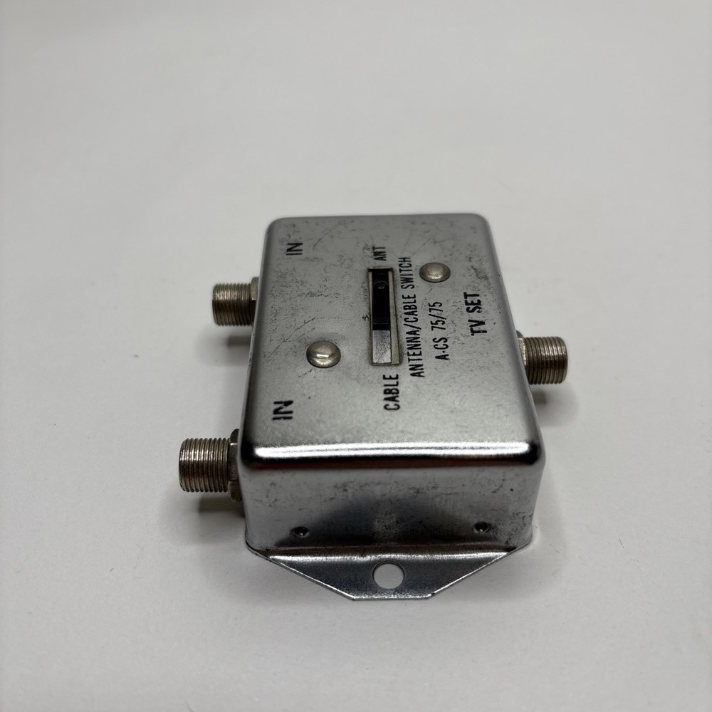 Vintage 75 ohm Switch Cable TV Antenna Splitter Box A-CS Untested