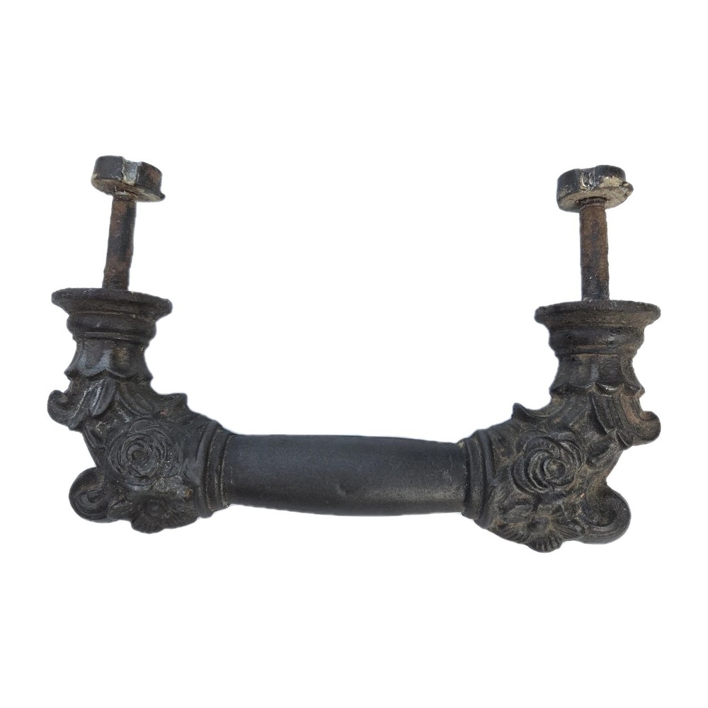 06L5 Vintage Cast Iron Door Pull Handle Art Deco Architecture Era