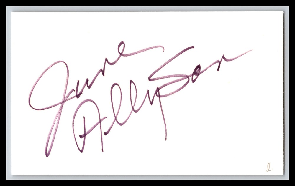 June Allyson - Actress - 3x5 Card - Signed / Autograph (e)