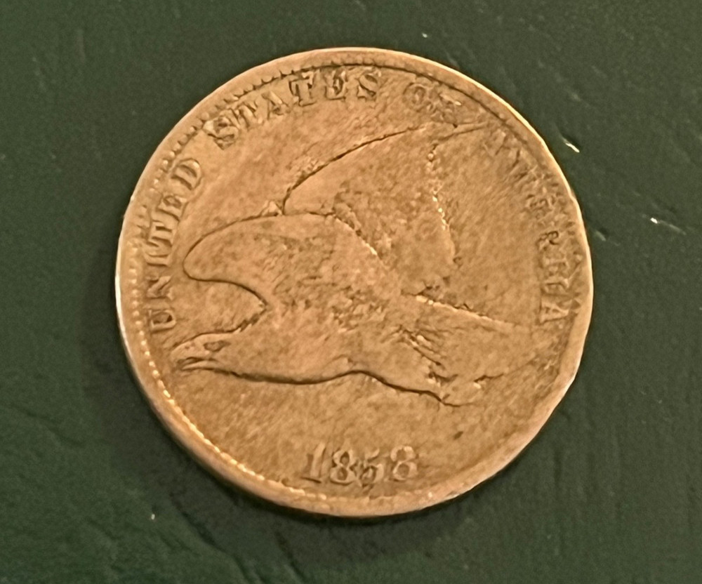 1858 LL Flying Eagle cent Fine , nice coin !