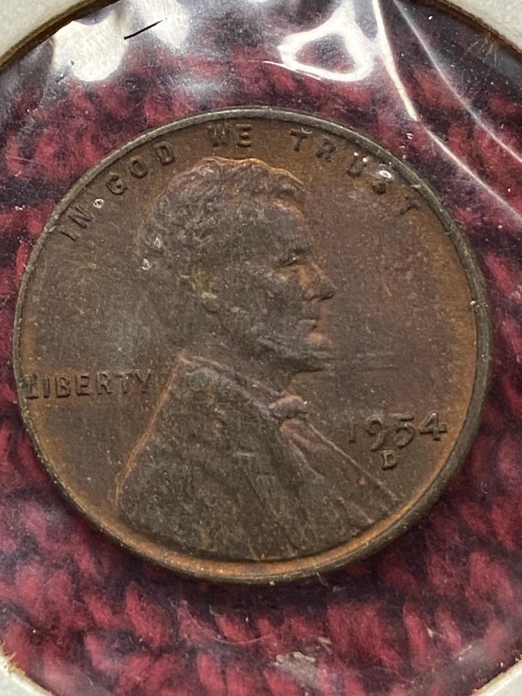 1954-D Lincoln Wheat Cent Reverse DBL on "CE" (c090)