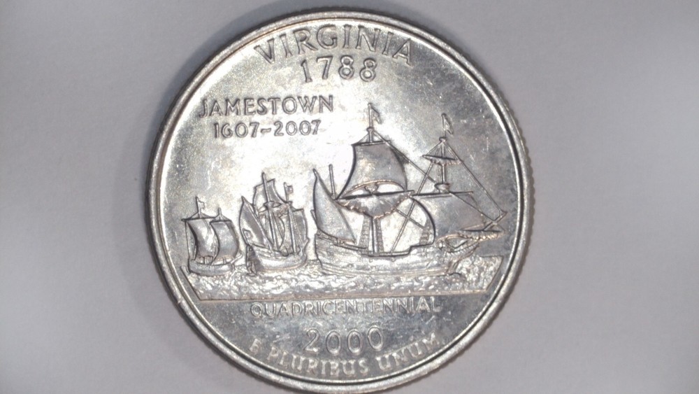 2000 D STATE QUATER VIRGINIA UNCIRCULATED FROM ROLL