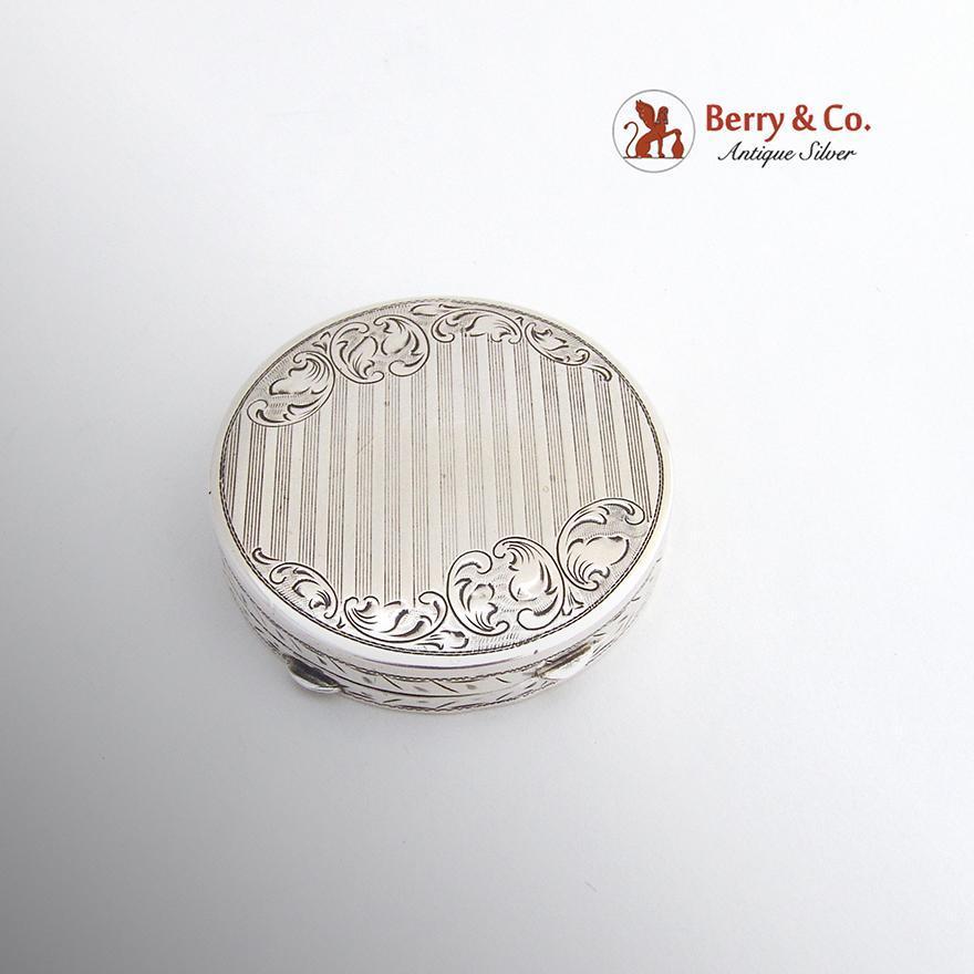 Austrian 900 Silver Round Engraved Box 1930