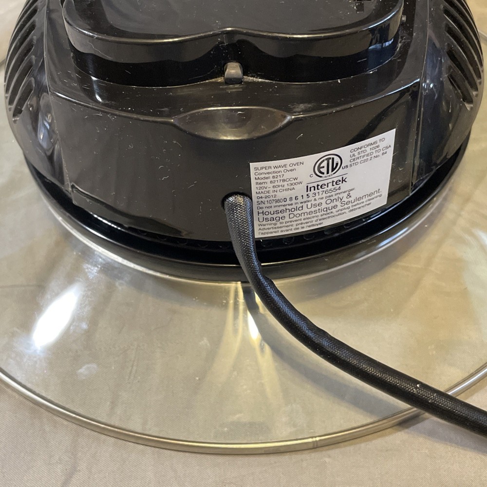 Replacement Sharper Image Super Wave Infrared Oven Time Temp Control Lid Tested