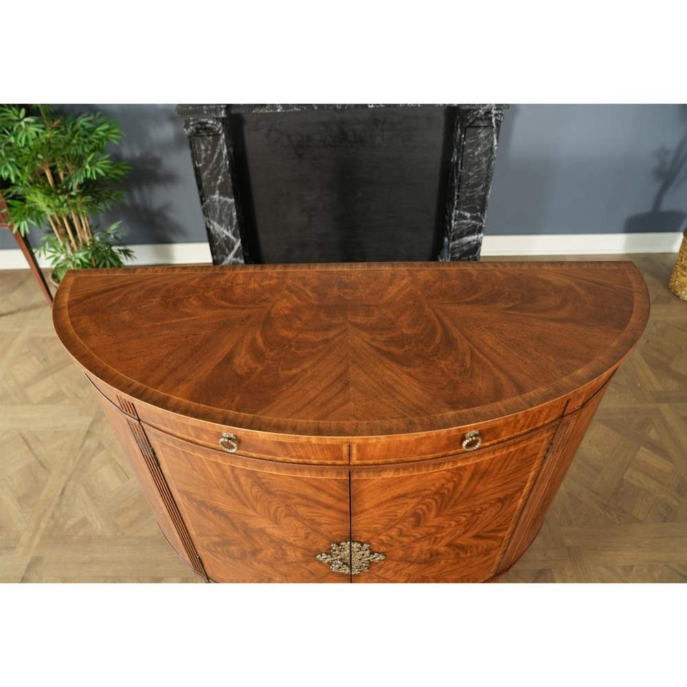 NC493075, Jonathan Charles Demi Lune Walnut Sideboard