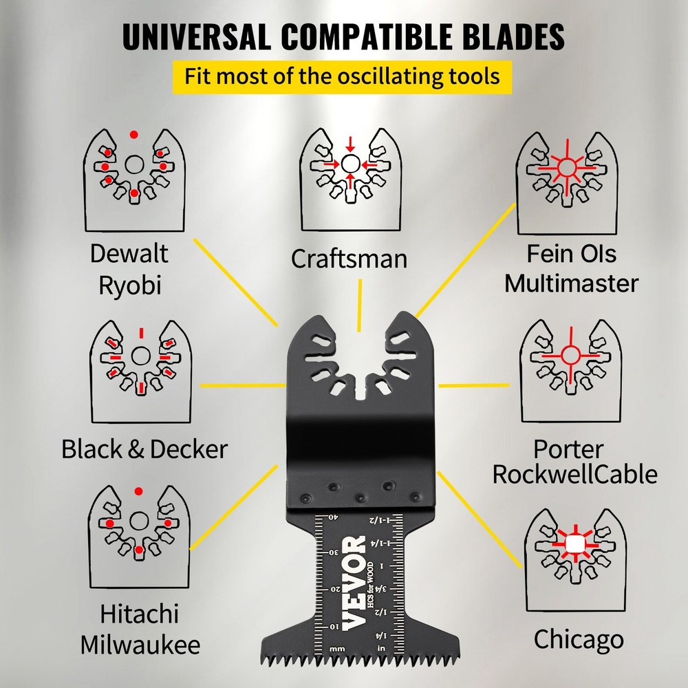 VEVOR 50 PCS Oscillating Saw Blades,Quick Release Multitool Blades Kit,HCS Tool