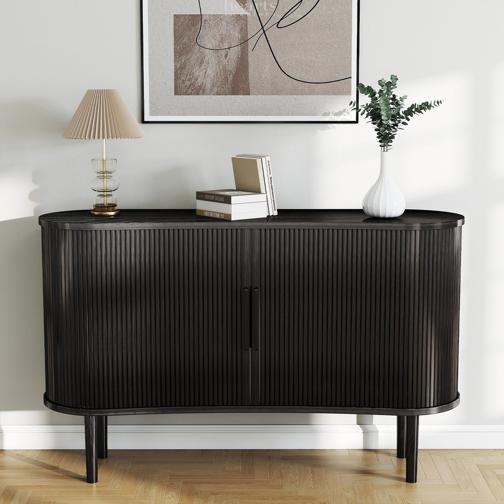 Storage Sideboard 1.4M Long Curved MDF Modern Buffet Cabinet With Doors MSIT