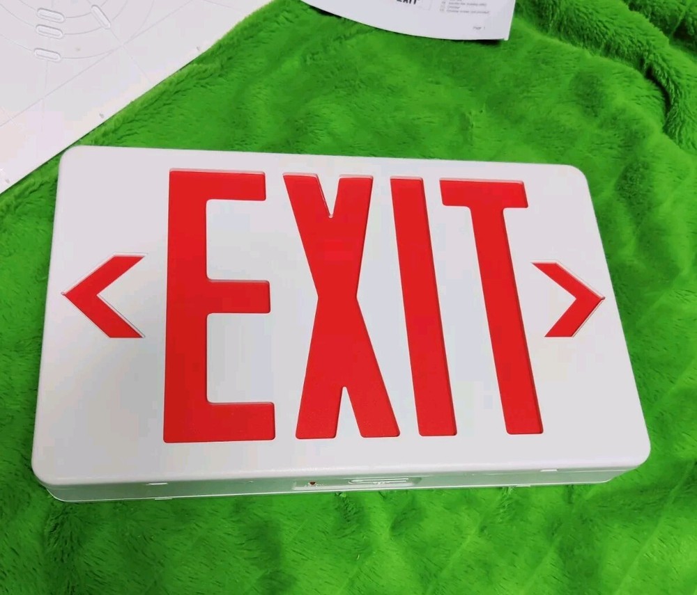 Red LED Emergency Exit Light Sign AC 120V/277V LED Lamp