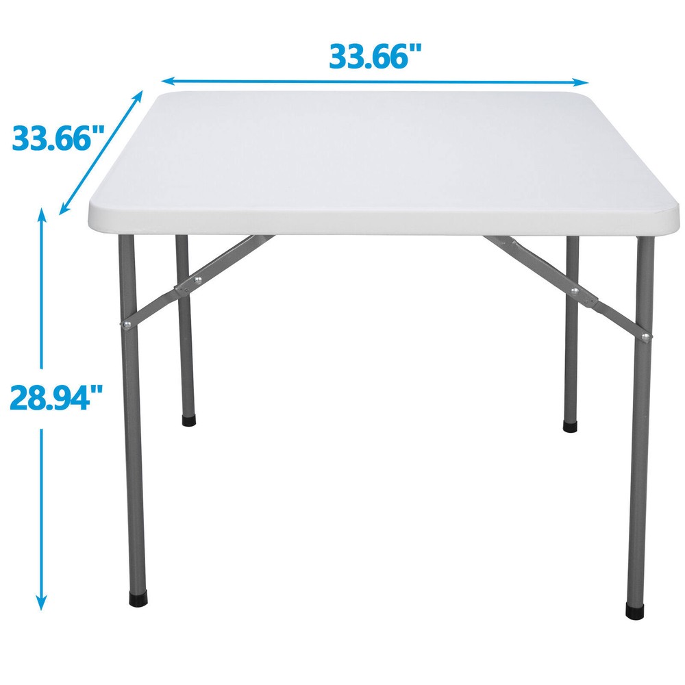 3FT Folding Picnic Table Adjustable Plastic Utility Table for Camping W/ Handle