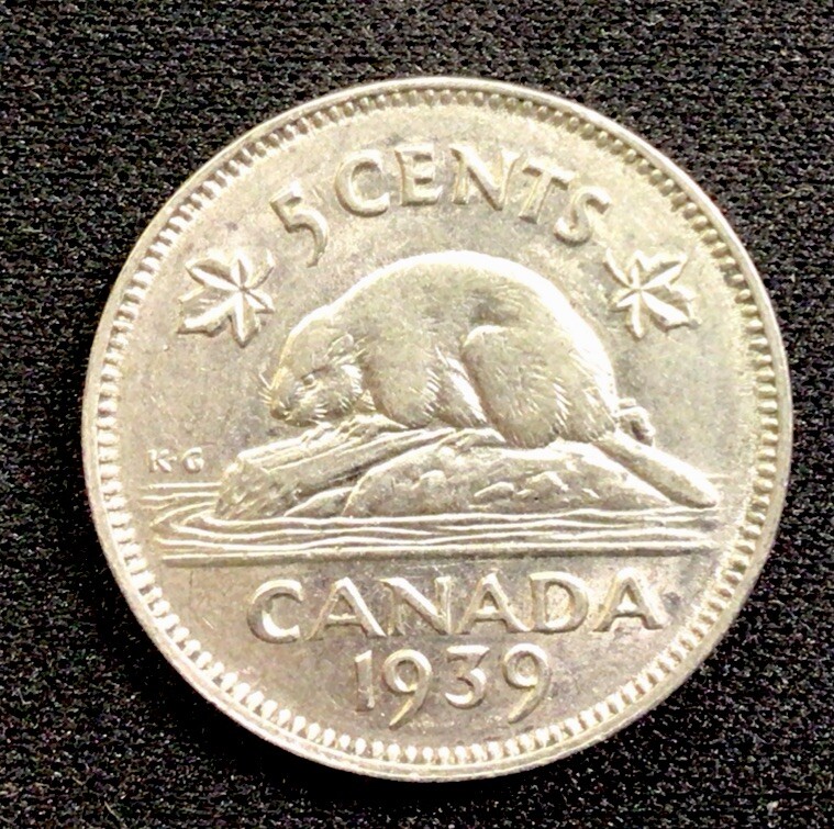 1939 Canada 5 Cents. ENN Coins