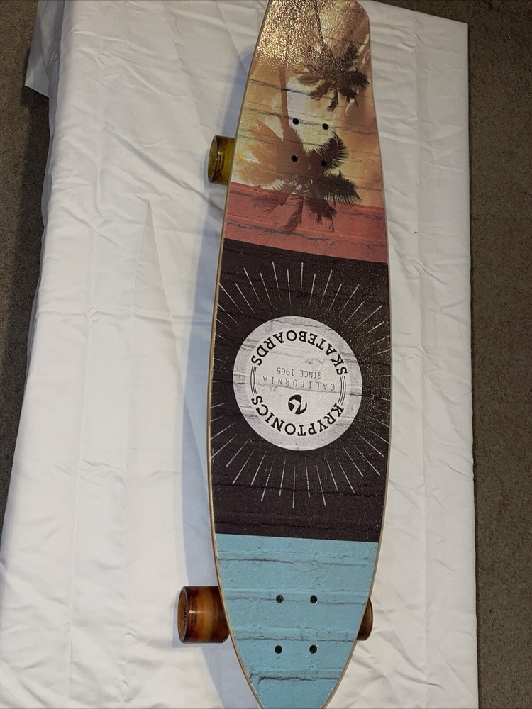 Kryptonics Skateboard Longboard 36" x 9" Sunset Palm Trees Art