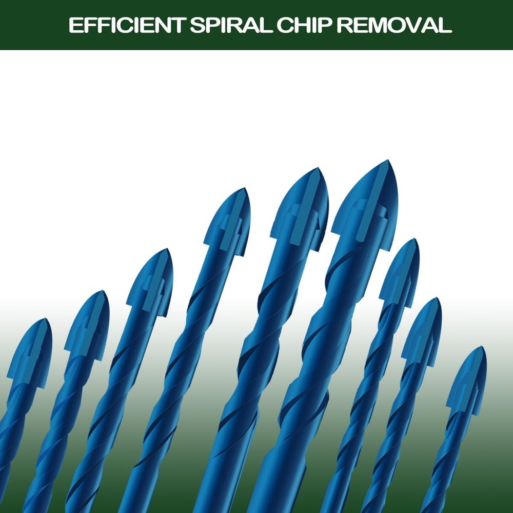 3/16”Masonry Drill Bit Set, 10 Pieces 5mm Concrete Bits Set 3/16 inch