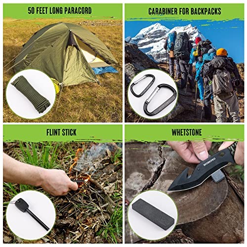 Camping Hatchet & Machete with Sheath, Camping Axe and Fixed Blade Hunting