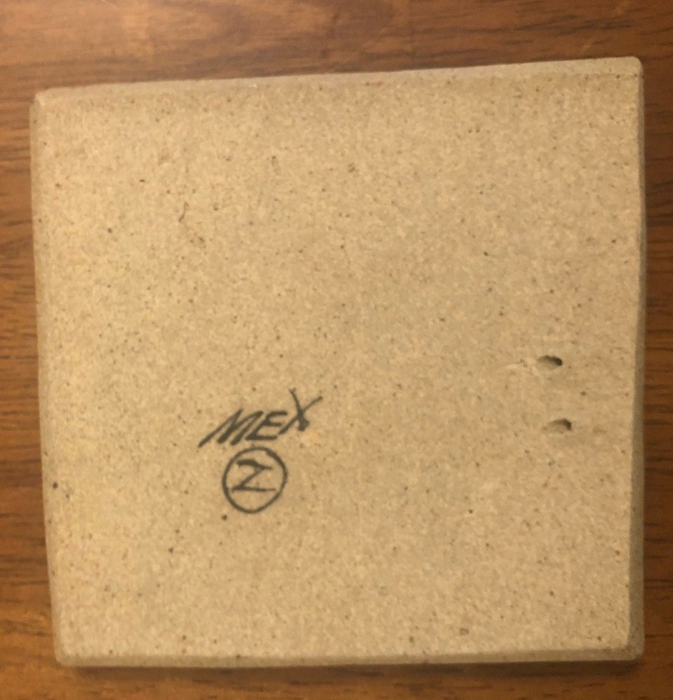 Glazed Pottery Ceramic Tile Lizard 4 In Signed Mex