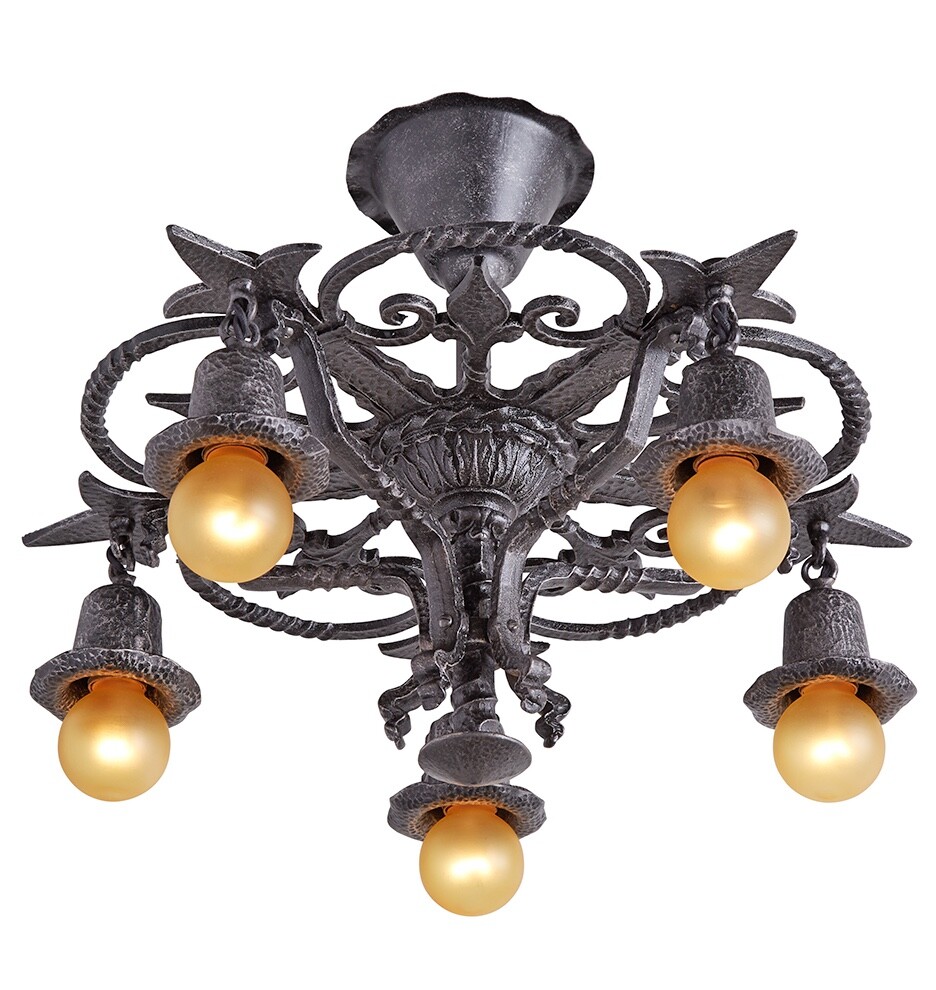 Five pcs AMBER 2.5" diameter DIMMABLE LED Painted Bulbs for Art Deco Lighting