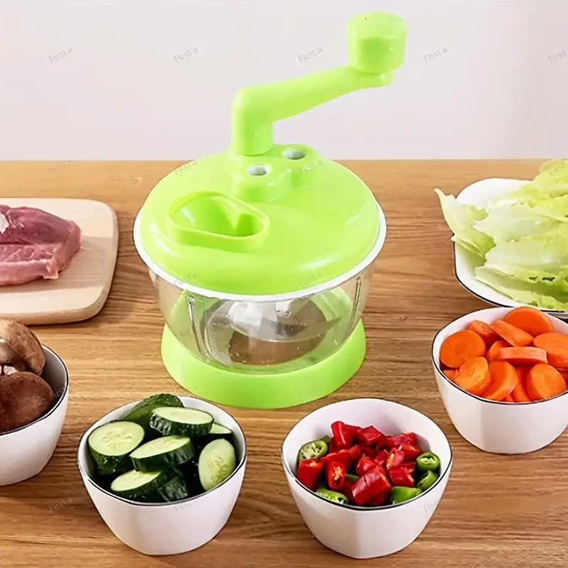 WHITE manual chopper is multi-functional w/ slicer, blender & salad spinner (B1)