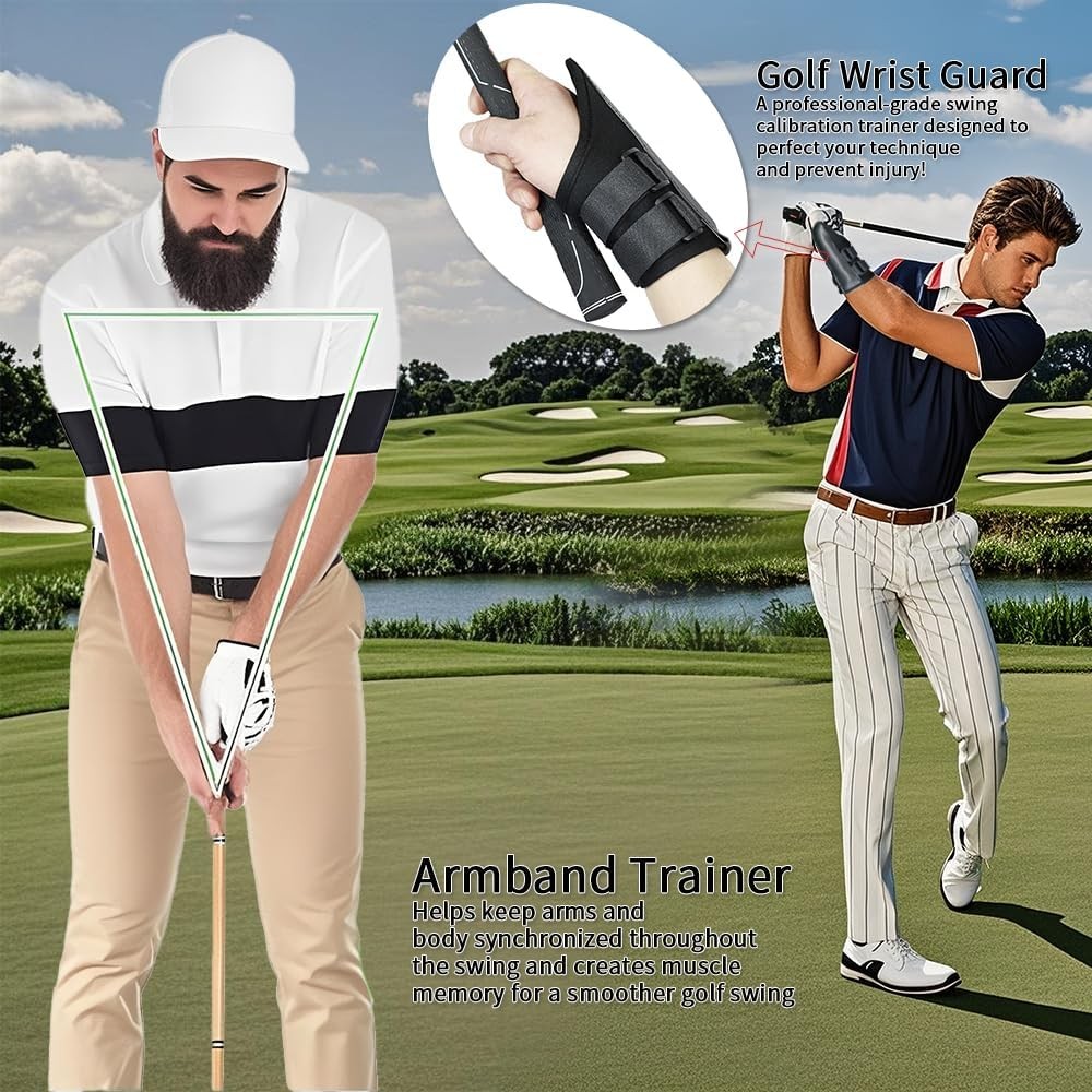 Golf Swing Training Correcting Arm Band and Corrector Wrist Trainer Protector