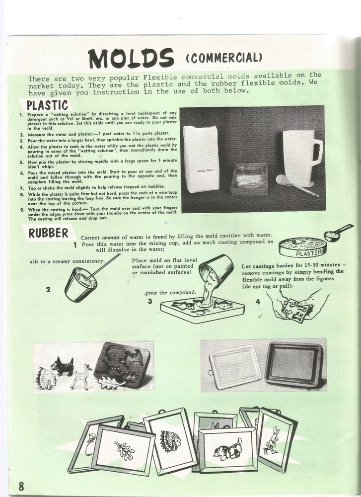 Plaster Casting & Finishes Craft Patterns Instructions Carving Sand Casting H09