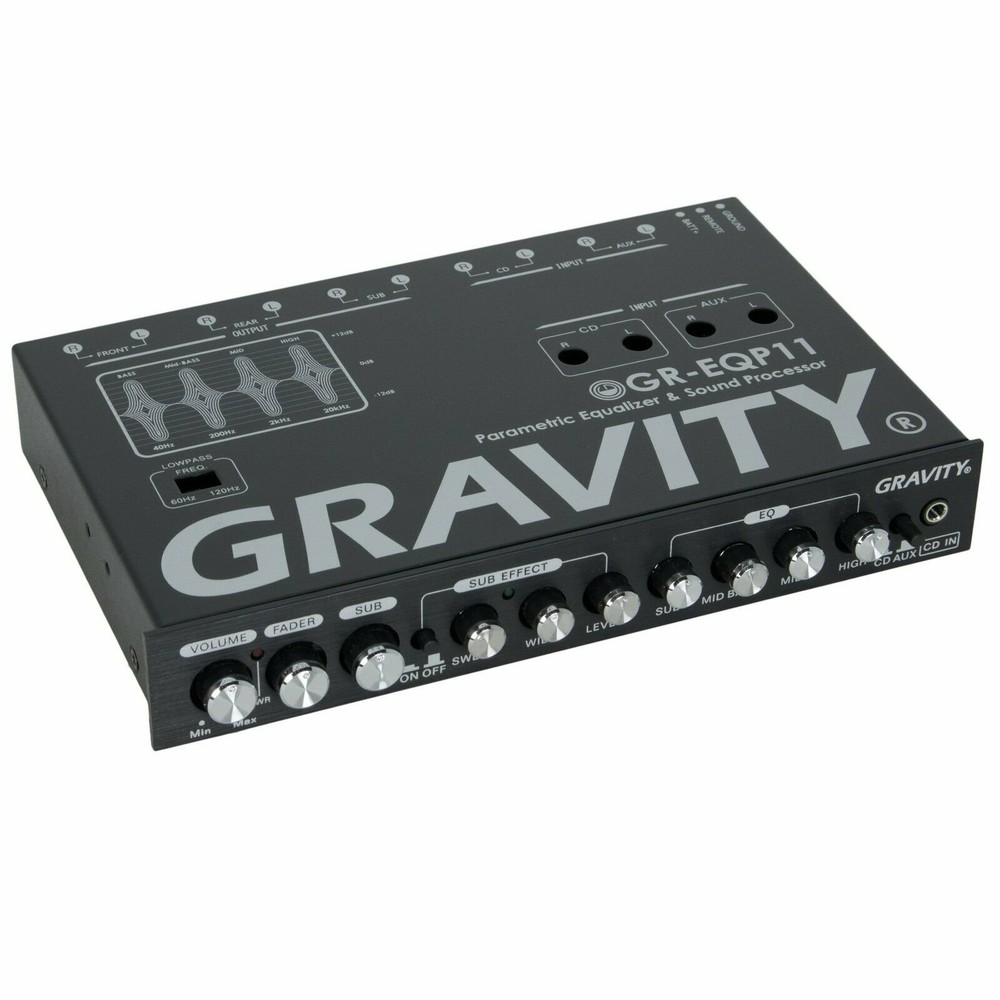 Gravity Car Audio Equalizer Epicenter Sound Processor Bass Maximizer Sub Output