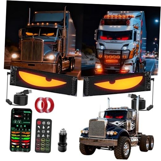 Devil Eyes Light 2PC for Windshield-23.42x4.72IN  Programmable LED Eyes EM1696