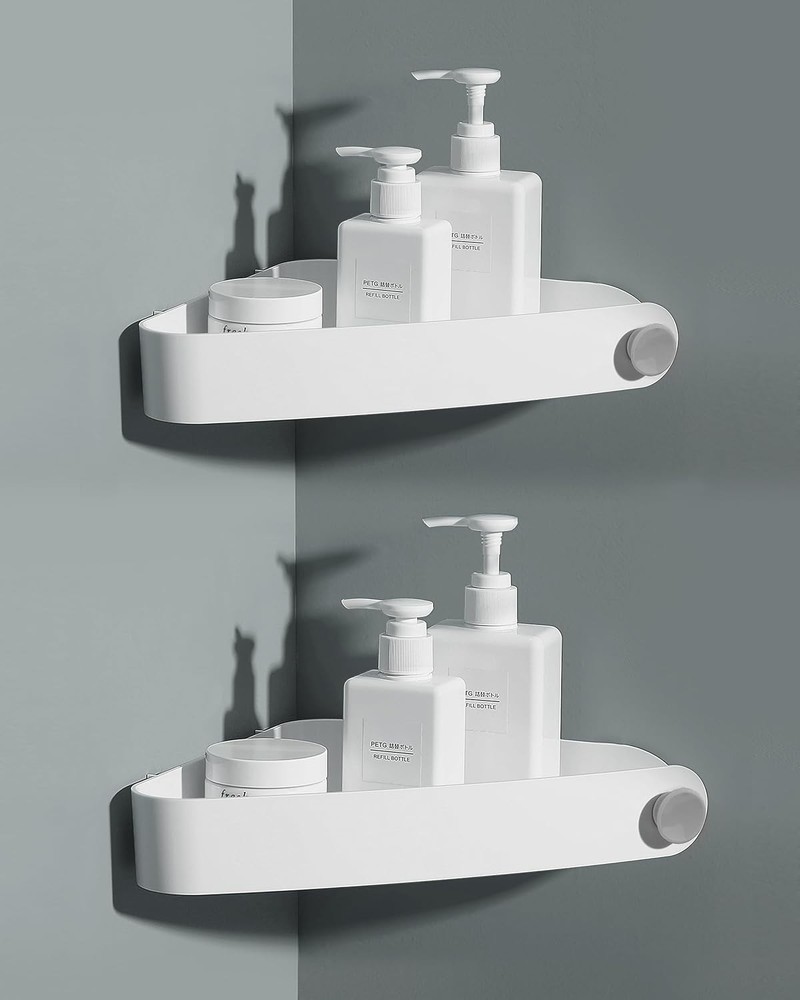 Sotfamily Shower Caddy Corner, 2 Pack Adhesive Corner 2 Pack, White