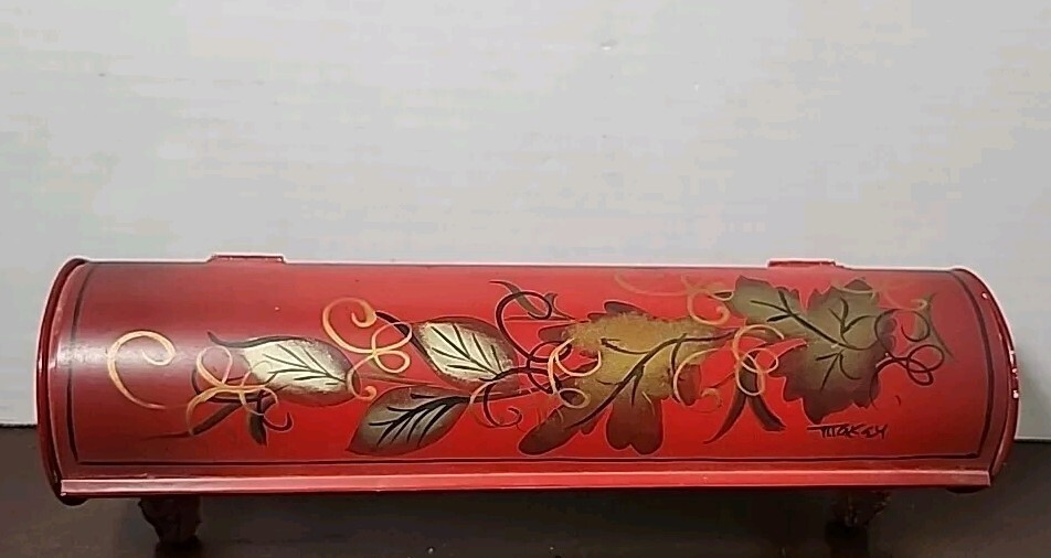 Long Match Holder Leaf Leaves Fall Floral Pattern Vintage