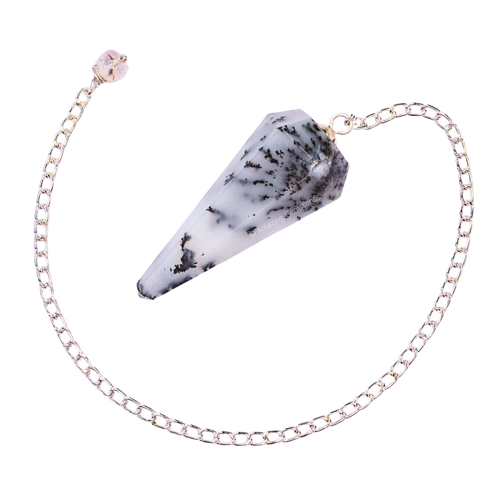 Dendrite Opal Dowsing Crystal Pendulum