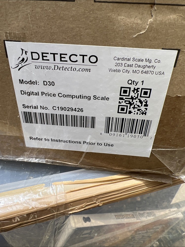 Detecto, D30, Electronic Price Computing Scale, 30 lb x 0.01 lb, ( New )