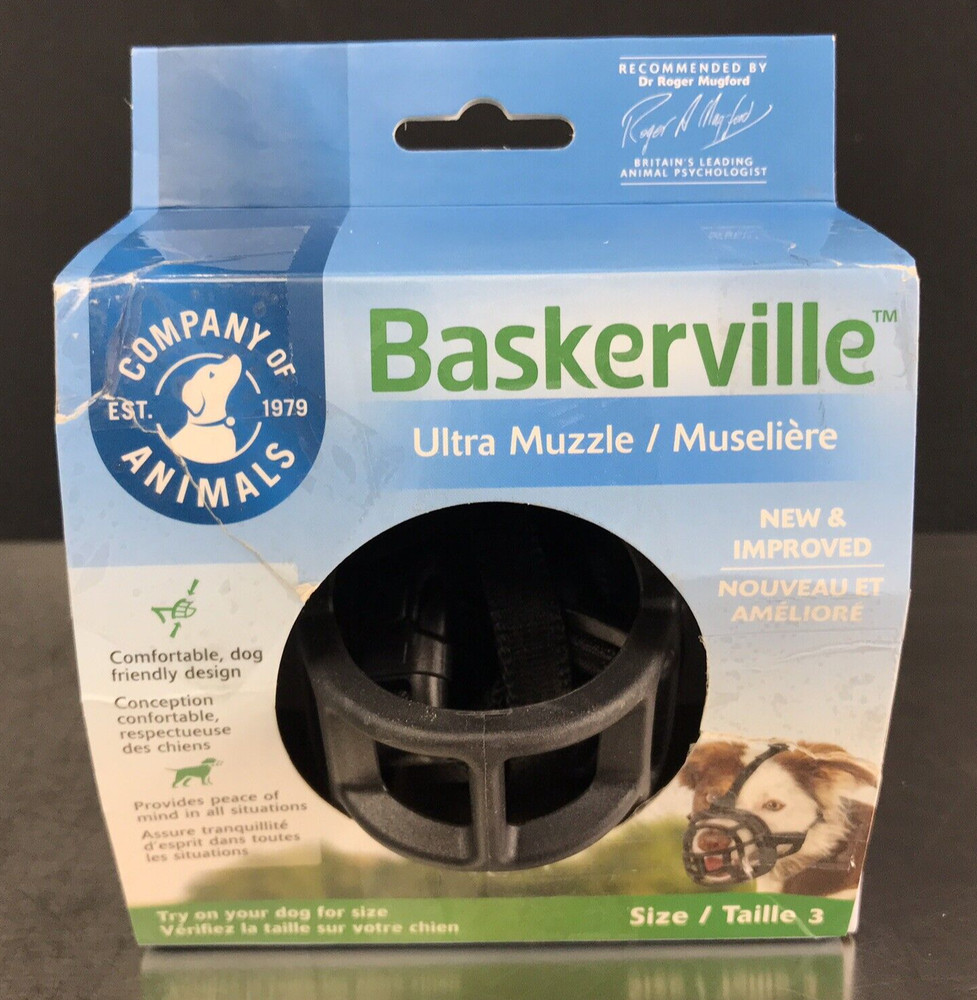 Baskerville Ultra Muzzle Dog Comfortable Plastic Mesh Basket Black Size 3