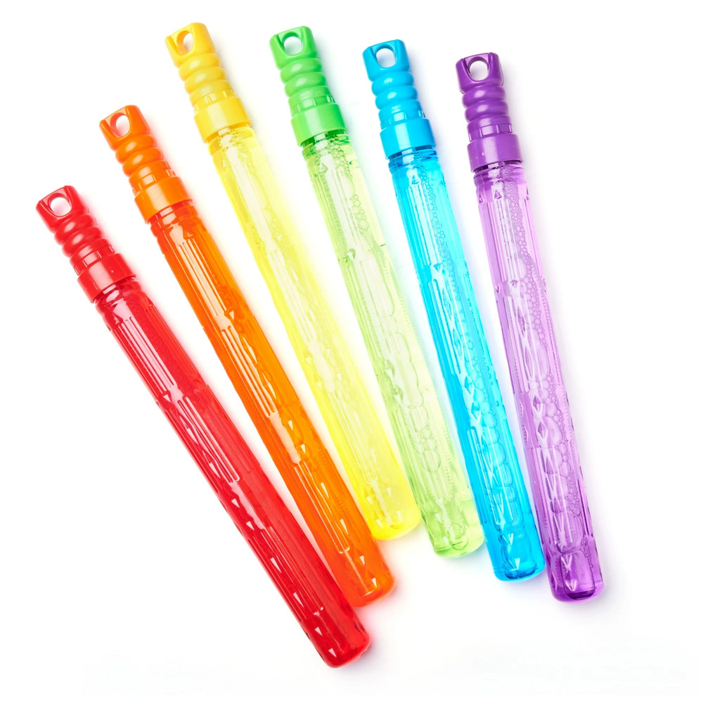 Play Day Bubble Maker Stick Toy 6 Pack w/ 30oz Solution • Ages 3+ • Multi Color