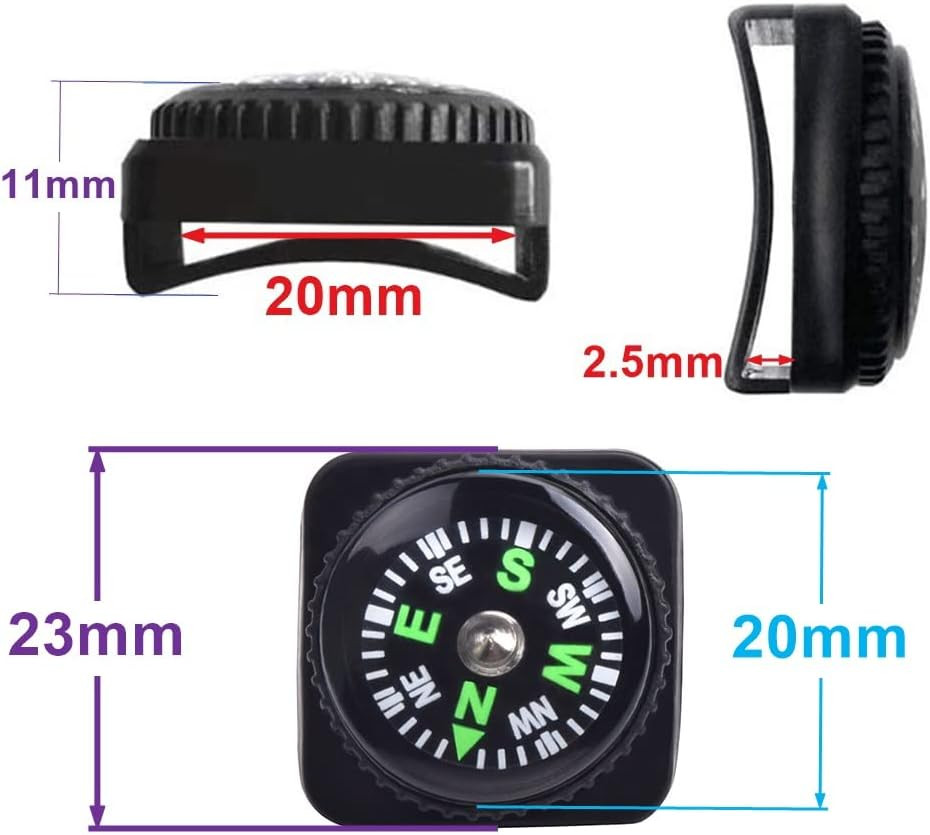 15Pcs Slip-On Wrist Compass Hard Shell Liquid Filled Mini Small Button Compass P