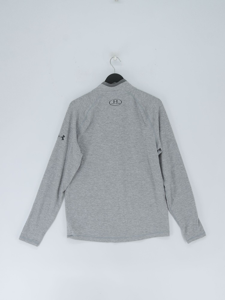 Under Armour Men's Loungewear S Grey Polyester with Elastane Mock Neck Basic