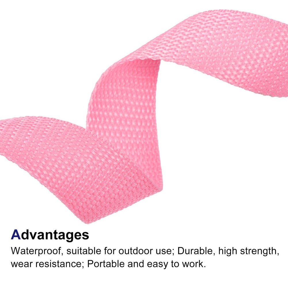 Lightweight Polypropylene Webbing Strap 1" 25 Yards Pink Strapping