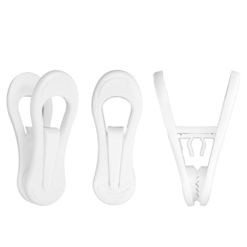 Plastic White Hanger Clips - 60 Pack Multi-Purpose Clips for Hangers, Finger ...